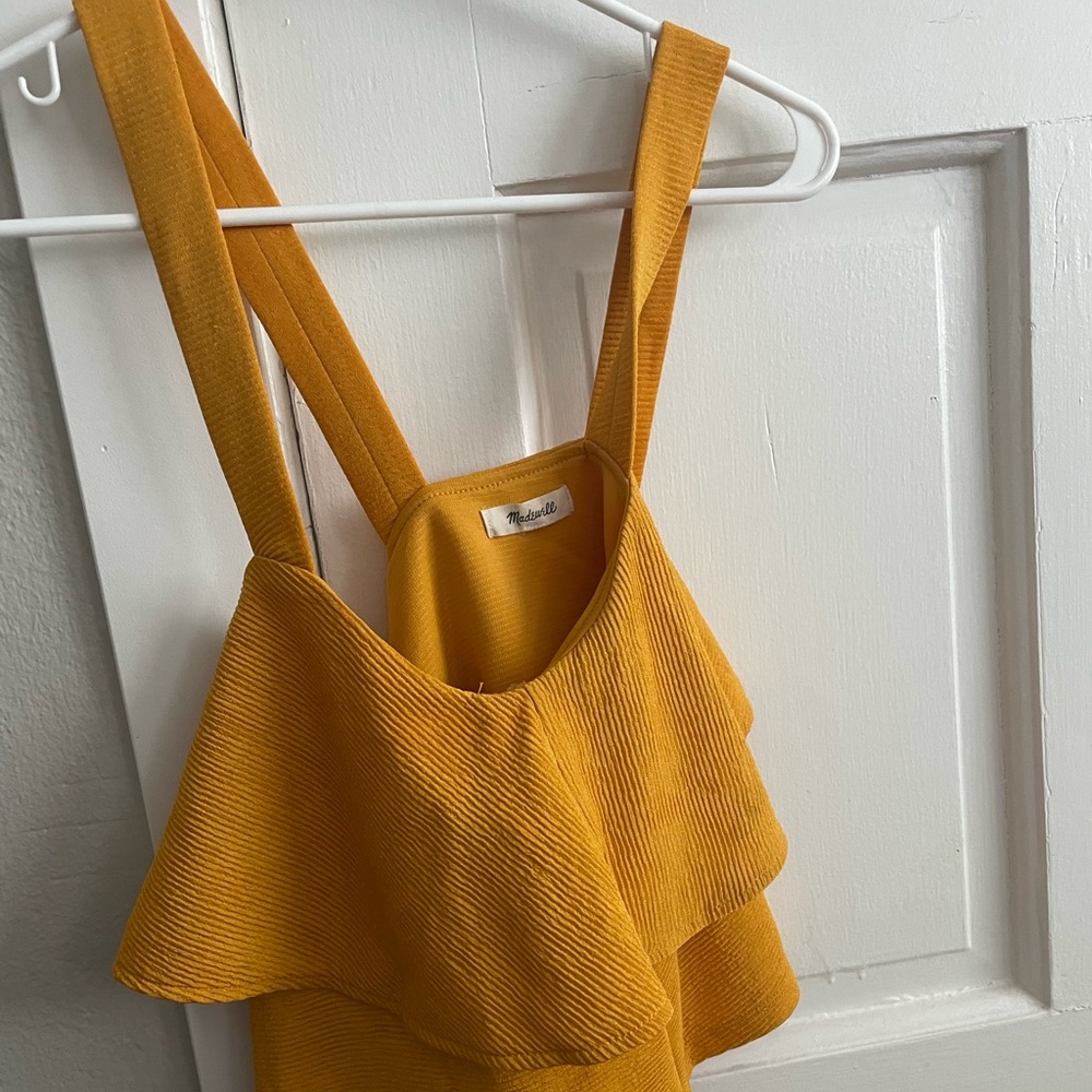 Madewell top. Mustard yellow.